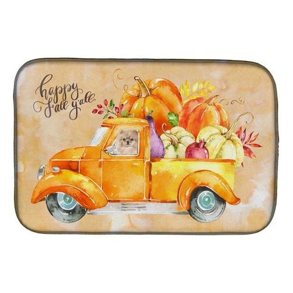 Carolines Treasures Carolines Treasures CK2674DDM Fall Harvest Pomeranian Dish Drying Mat CK2674DDM - main